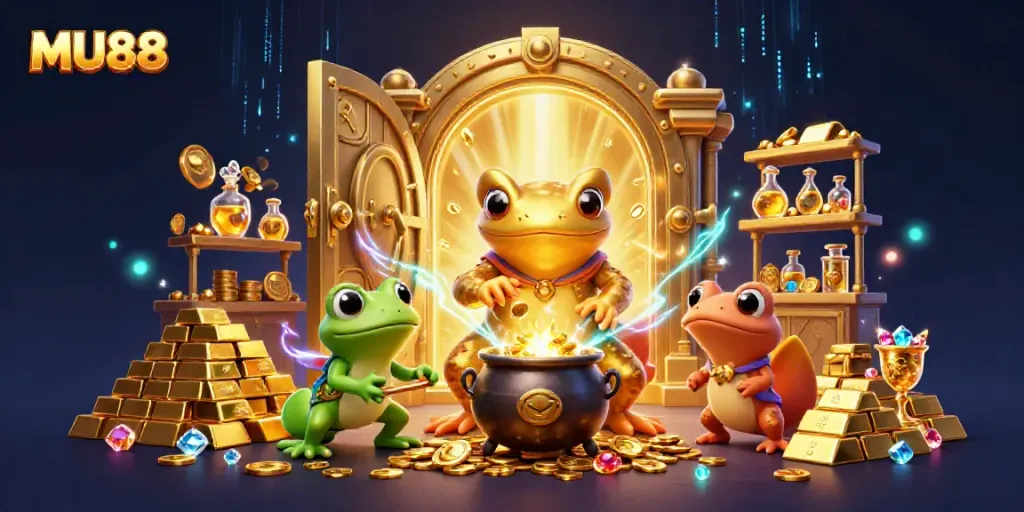 Experience thrilling gameplay at MU88 with giant golden salamander alchemist and sparkling treasures.