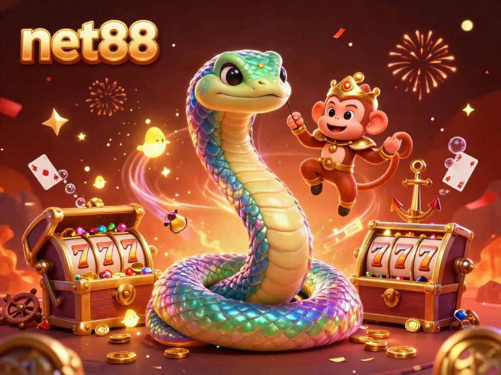 Experience thrilling moments at net88 with vibrant casino elements and dynamic characters in action.