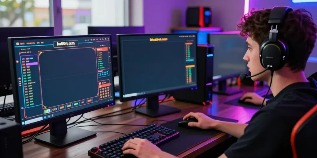 Engaged player immersed in online gaming at https://ku88vt.com/ with dynamic setup details.