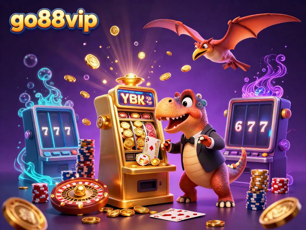 Experience the thrill at go88vip with an exciting 3D casino scene featuring dynamic characters and casino elements.