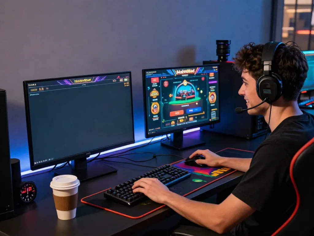 Exciting gaming scene on https://playsv88.net/ with player engaged in vibrant live casino experience.